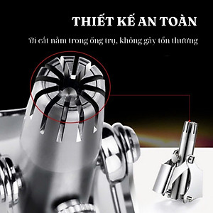 Dụng cụ cắt tỉa lông mũi bằng thép không gỉ máy cắt lông mũi an toàn tiện lợi kèm cọ vệ sinh sang trọng - Hàng Chính Hãng