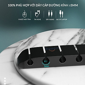 Kẹp Giữ Dây Sạc Silicone Cố Định Chống Rối Dây Điện Hamart Keo Acrylic Siêu Dính Tường Tiện lợi - Hàng Nhập Khẩu