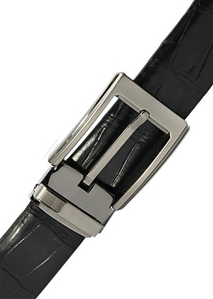 Thắt Lưng Nam Da Cá Sấu Đầu Kim Huy Hoàng HT4213 (120 x 3.5 cm) - Đen