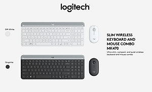 Bộ phím chuột không dây logitech MK470 Slim - Hàng Chính Hãng