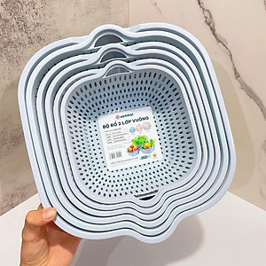 Combo Thau Rỗ 6 Món Đựng Rau Củ Quả Đa Năng Nhiều Cỡ Chất Liệu Nhựa PP Nguyên Sinh An Toàn - Hàng chính hãng