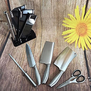 Bộ dao 6 món nhà bếp Nhật Bản siêu sắc bén cao cấp - Logo trên thân dao ngẫu nhiên - Chính hãng