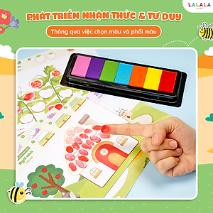Bộ Tranh Tô Màu Vân Tay Cho Bé - Vân Tay Diệu Kỳ Finger Painting Kèm Màu Vân Tay - Lalala Baby