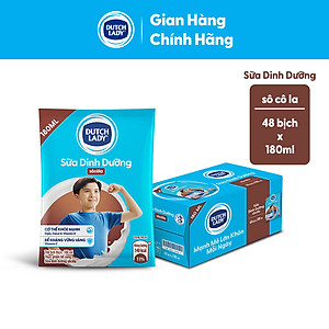 Thùng 48 Bịch Sữa Tươi Tiệt Trùng Dutch Lady Cô Gái Hà Lan Hương Socola 180ml