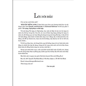 Bài Tập Tiếng Anh 1 (Biên Soạn Theo Bộ Sách Family And Friends 1  National Edition)