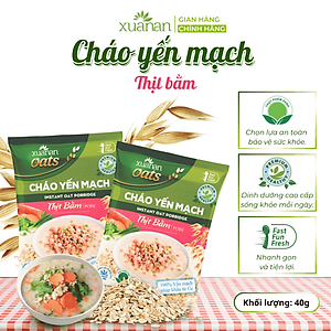 Combo 6 Gói Cháo Yến Mạch Thịt Heo Bằm Xuân An 40G (Tặng Kèm 1 Gói)