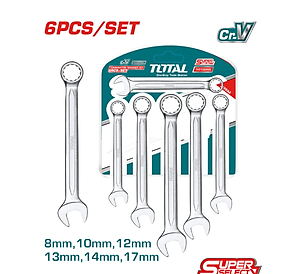 BỘ 6 CỜ LÊ VÒNG MIỆNG 8- 17MM TOTAL THT102266 - HÀNG CHÍNH HÃNG