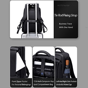 Balo du lịch Arctic Hunter chất liệu Oxford chống nước, có cổng USB - B00478