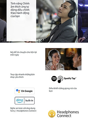 Tai Nghe Bluetooth Chụp Tai Sony WH-1000XM5 Hi-Res Noise Canceling - Hàng Chính Hãng