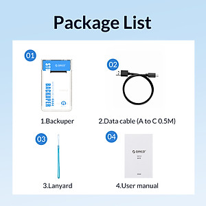Hộp Ổ Cứng Orico BA2110-CR  Backuper 2.5" SSD/HDD SATA 3 USB 3.0 - Hàng Chính Hãng