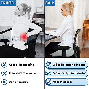 Đệm Mông Ngồi Chống Trĩ, Gối Lót Ghế Chống Đau Xương Cụt Thần Kinh Tọa Thâm Mông Mụn Mông Xe Hơi Legaxi