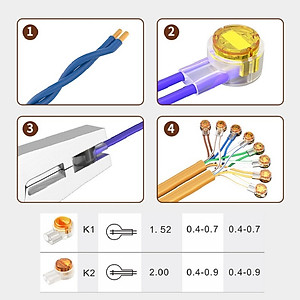 Rệp Nối Cáp Mạng, Rệp Nối Cáp Thoại bộ 200 cái Rệp K2