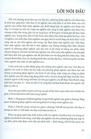 Phương Pháp Nghiên Cứu Kinh Tế Và Viết Luận Văn Thạc Sĩ & Luận Văn Tiến Sĩ
