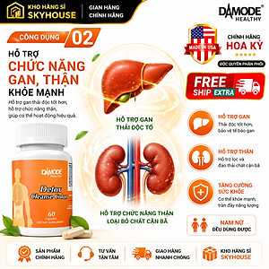 Detox viên uống thải độc cơ thể DETOX DAMODE lọ 60 viên uống detox làm sạch đại tràng chính hãng Hoa Kỳ 