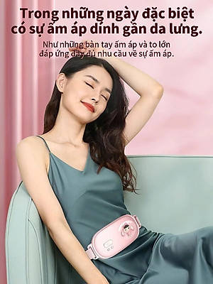 Máy chườm nóng hỗ trợ giảm đau bụng kinh có 3 mức nhiệt, Pin sạc UBS, món quà ý nghĩa tặng người yêu