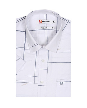 Áo sơ mi nam tay ngắn form suông vạt ngang Khatoco A1MN498T2-CNIN476-2603-N