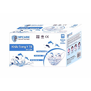 Khẩu trang y tế 4 lớp Save the Ocean NPCARE - Hộp 50 cái