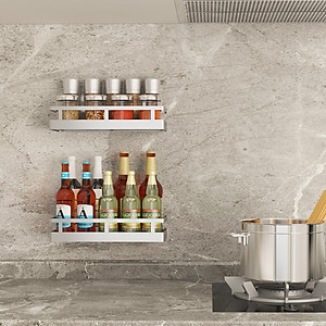 Kệ đựng gia vị inox 304 dán tường Hobby home decor KGV size tùy chọn