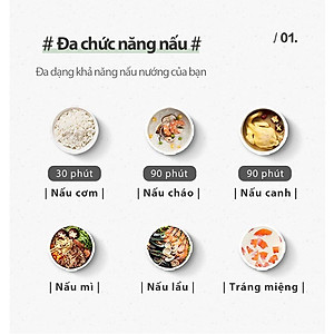 Nồi cơm điện mini đa năng Bear 1.2L (lòng nồi 0.3L) 8 chế độ nấu, Anh Lam Store - Hàng chính hãng