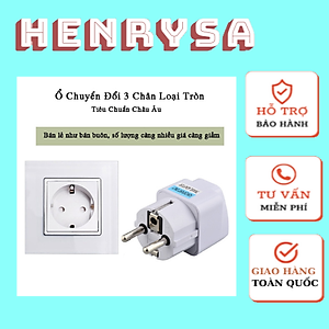 Bộ chuyển đổi / Phích cắm chuyển đổi 3 chân thành 2 chân, ổ cắm 3 chấu thành 2 chấu -Henrysa
