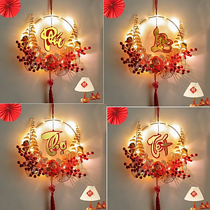 Vòng Treo Tết Trang Trí Cửa Nhà Chữ Phúc Lộc Thọ - Thần Tài - Liễn Đỏ Vàng May Mắn - HÀNG CHÍNH HÃNG MINIIN