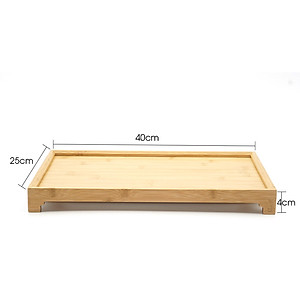 Khay trà bằng gỗ Tre kiểu Nhật (Hàng VN), 40x25x4cm