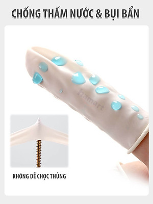 Túi 100 Bao Ngón Tay Cao Su Bọc Bảo Vệ Đầu Ngón Tay Chống Mài Mòn Bụi Bẩn Bảo Hộ Lao Động