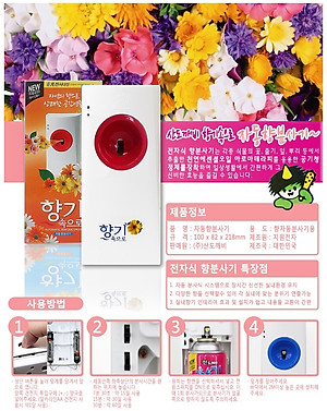 Combo máy xịt phòng tự động kèm chai xịt phòng cao cấp Sandokkaebi Korea 300ml (Màu máy xịt và mùi hương ngẫu nhiên)