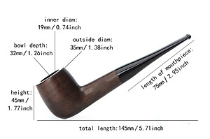 Tẩu thuốc bằng gỗ Rosewood cao cấp D-Brand 450 (màu ngẫu nhiên)