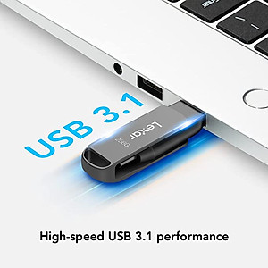 USB Lexar JumpDrive Dual Drive D400 Type-C / Type-A - USB 3.1 64G / 128GB, tốc độ đọc 130Mb/s, tương thích MAC / PC - Hàng chính hãng