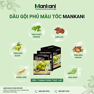 Hộp Dầu Gội Phủ Bạc Thảo Dược Hữu Cơ, Nhuộm Tóc Mankani [Chính Hãng]