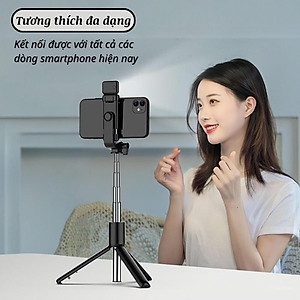 Gậy Tripod chụp ảnh tự sướng Selfie 3 chân gấp gọn 30cm, kéo dài 1M7 điều khiển từ xa có đèn Tripod chụp ảnh livestream - Hàng nhập khẩu