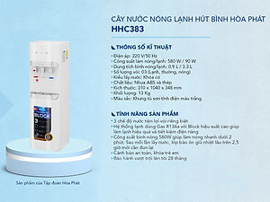 Cây nước nóng lạnh hút bình Hòa Phát HHC383 - Làm lạnh bằng Block - Hàng Chính Hãng