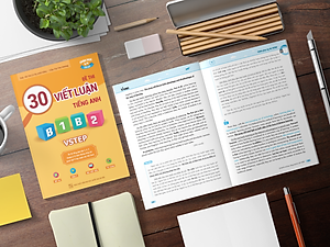 Combo 2 sách luyện thi B2 Vstep: Sách luyện thi B2 Vstep 4 kỹ năng và sách 30 đề thi viết luận tiếng Anh B1, B2 Vstep