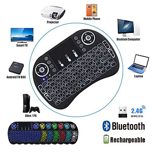 Bàn phím Wireless mini UKB500- Bàn phím không dây mini keyboard kiêm chuột cảm ứng đa năng wireless - Hàng chính hãng