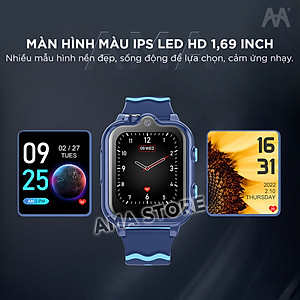 Đồng hồ Thông minh Trẻ em lắp Sim độc lập Nghe gọi 2 chiều Định vị kép GPS Wifi cao cấp Nhiều chức năng Chống nước tốt AMA Watch D35 Hàng nhập khẩu
