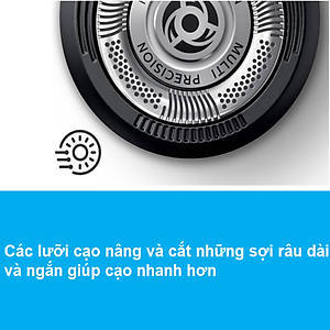 Máy cạo râu khô và ướt cao cấp Philips S5390/12 có đầu tỉa tóc mai và ria mép - Hàng nhập khẩu