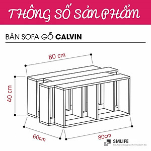 Bàn sofa dáng thấp cho phòng khách SMLIFE Calvin
