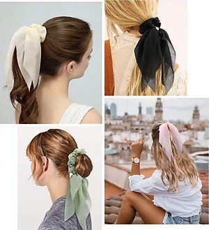 Dây buộc tóc lụa mềm vintage Scrunchies loại đẹp HD53