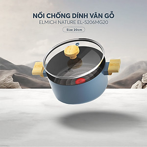 Nồi chống dính vân gỗ Elmich Nature EL-5206MG