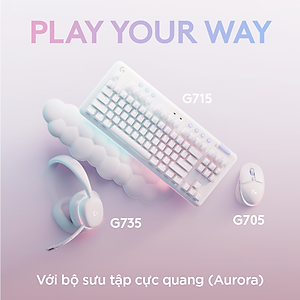 Chuột không dây chơi game Logitech G705 Bluetooth & LIGHTSPEED, RGB , gọn nhẹ 85g, 6 nút lập trình - Hàng chính hãng