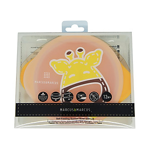 Bát tập ăn silicon có nắp và đế hút chân không chống đổ cho bé Marcus & Marcus, từ 12 tháng