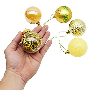 Hộp 16 Trái Châu Trang Trí Giáng Sinh - LK16-G17 - Màu Vàng Gold