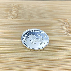 Đồng Xu Cạo Gió Đánh Cảm  Bạc Ta Nguyên Chất S99 Mã Đáo Thành Công Loại Nhỏ Đường Kính 2,3cm BẠC HIỂU MINH XDG4