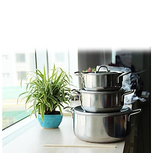 Bộ 3 nồi 1 đáy inox Rainy cao cấp  - Hàng Chính Hãng