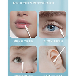 Dụng cụ làm đẹp sức khỏe  _Hộp 200c tăm bông ráy tai lớn  cao cấp với 2 đầu tăm thiết kế hình dáng khác nhau làm sạch sâu bên trong , phù hợp cho mọi người 