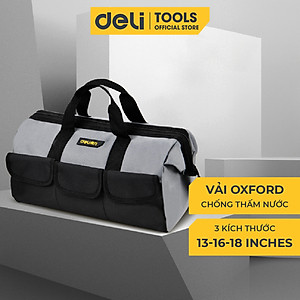Túi Đựng Đồ Nghề Dụng Cụ Sửa Chữa Deli Tools Chất Liệu Vải Oxford Chống Thấm Nước Thiết Kế Nhiều Ngăn Tiện Dụng DL430018