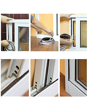 Ron Sợi Chân Cửa Khung Cửa 5*9mm - 9*9mm - 15*9mm - 23*9mm Ngăn Bụi Côn Trùng Chống Ồn Legaxi