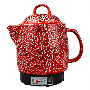 Siêu sắc thuốc điện tự động ngắt Fujika 3Lit màu đỏ, hoa văn ngẫu nhiên-Hàng chính hãng