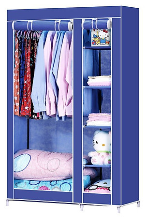 Tủ Quần Áo 2 Buồng 6 Ngăn Tiện Lợi, Tủ Vải 170cm Chất Lượng Cao Chắc Chắn, Vững Chãi - Hàng Chính Hãng miDoctor